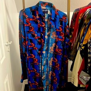Wrangler snake button down vintage